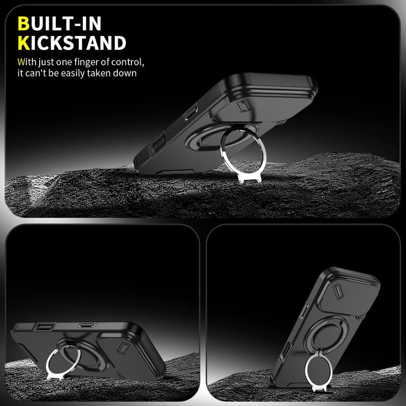 ChubbyArmor 2.0 - Military-Grade Shockproof Magnetic Case with Camera Slide & 360¡ã Kickstand Ring
