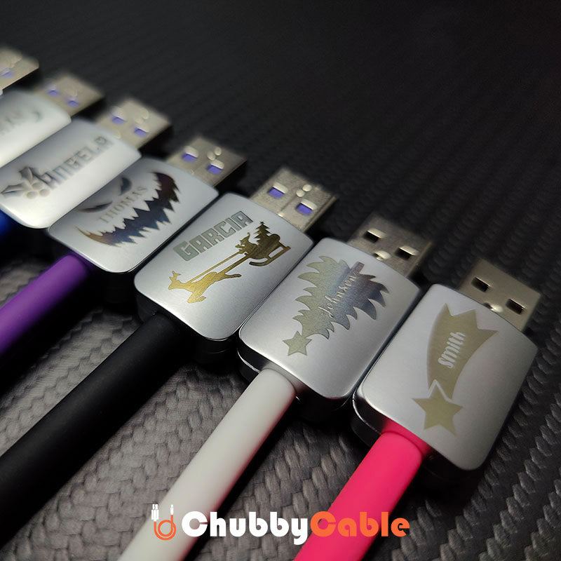 ChubbyCable? Personalized Name Cables ¨C Custom Text On Cable Heads