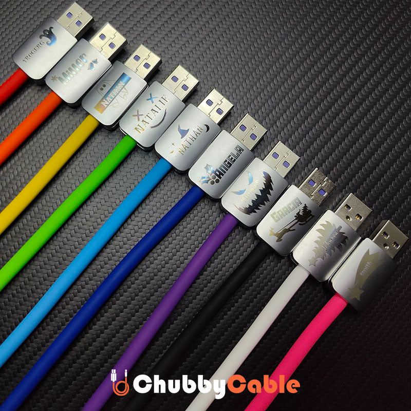 ChubbyCable? Personalized Name Cables ¨C Custom Text On Cable Heads
