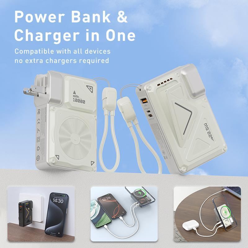 ChubbyPower Magnetic Power Bank ¨C 10,000mAh Power Bank with Wall Plug