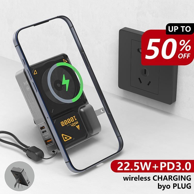 ChubbyPower Magnetic Power Bank ¨C 10,000mAh Power Bank with Wall Plug