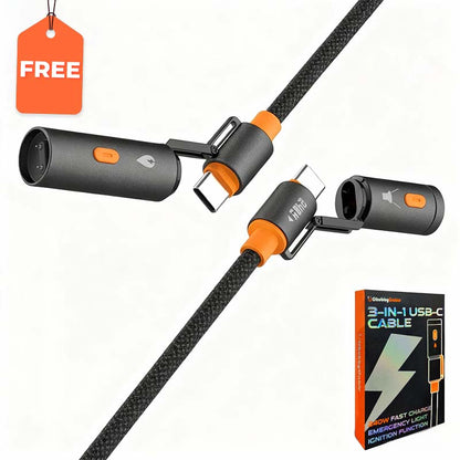 Free ChubbyWild 240W 頑丈充電ケーブル - アーク点火 & 緊急灯、アウトドア電源プロ